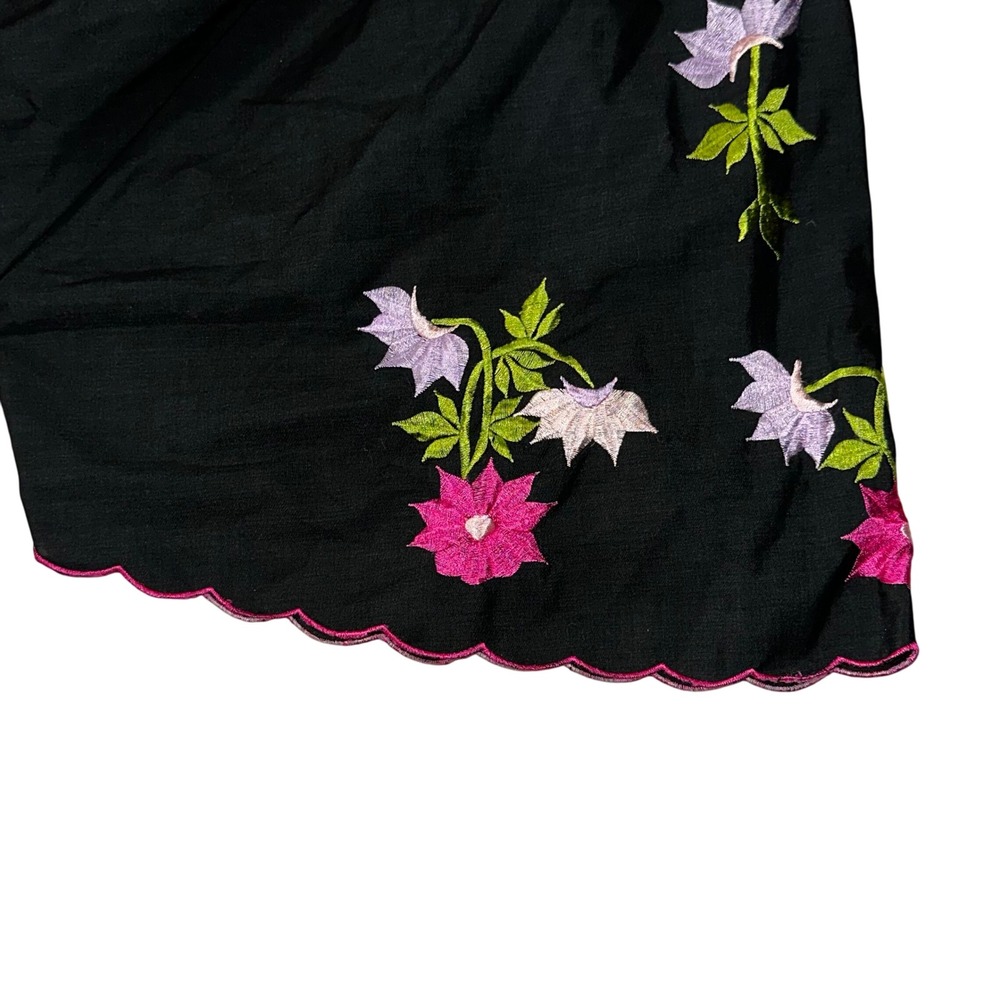 Vintage Queen Cato Embroidered Floral Dress Scalloped Hem Short Sleeve Size 2X - Picture 3 of 7